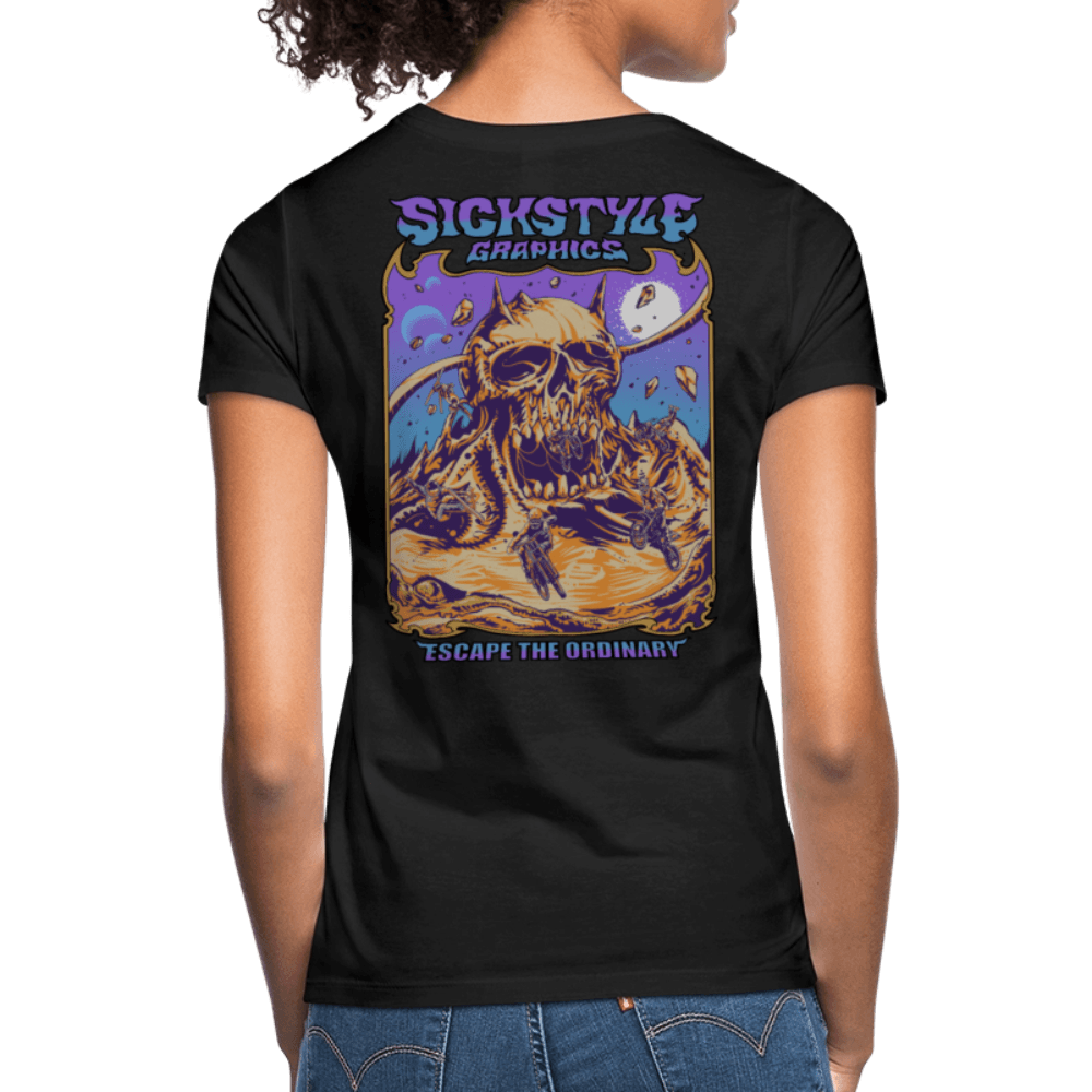 „Escape the ordinary“ - Damen T-Shirt - Schwarz
