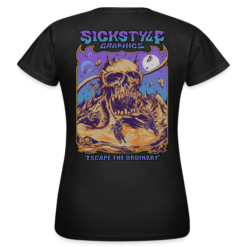 „Escape the ordinary“ - Damen T-Shirt - Schwarz