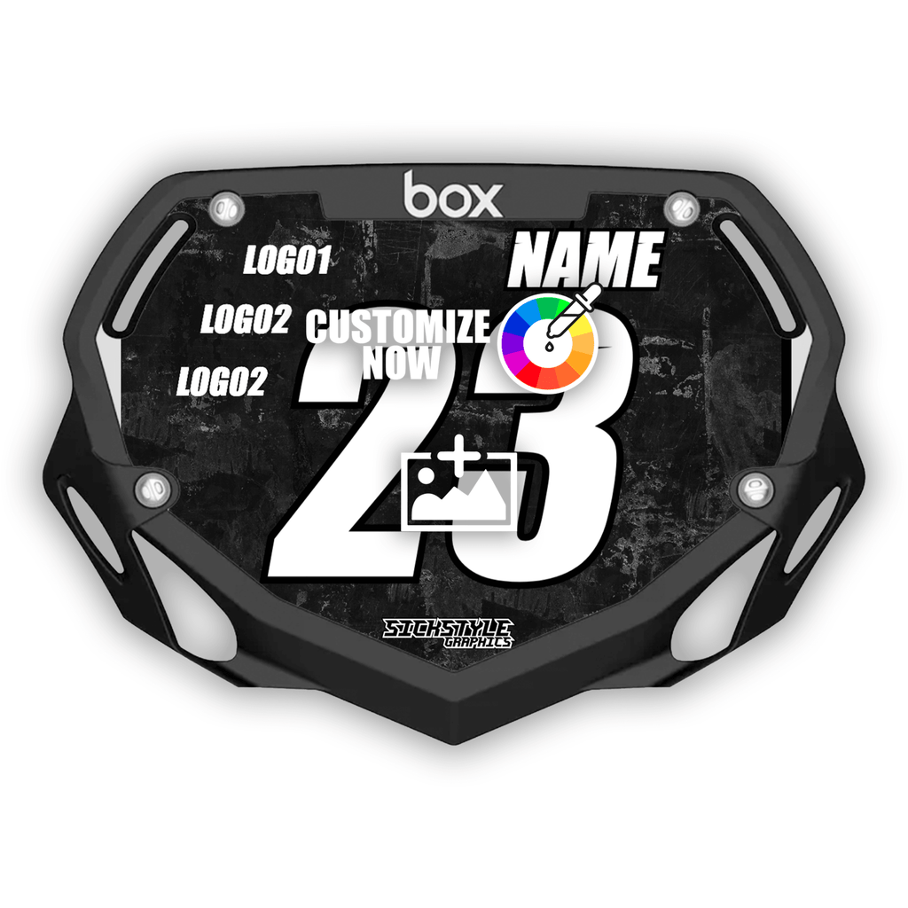 Kids Box Numberplate sticker im Marble Grey Design