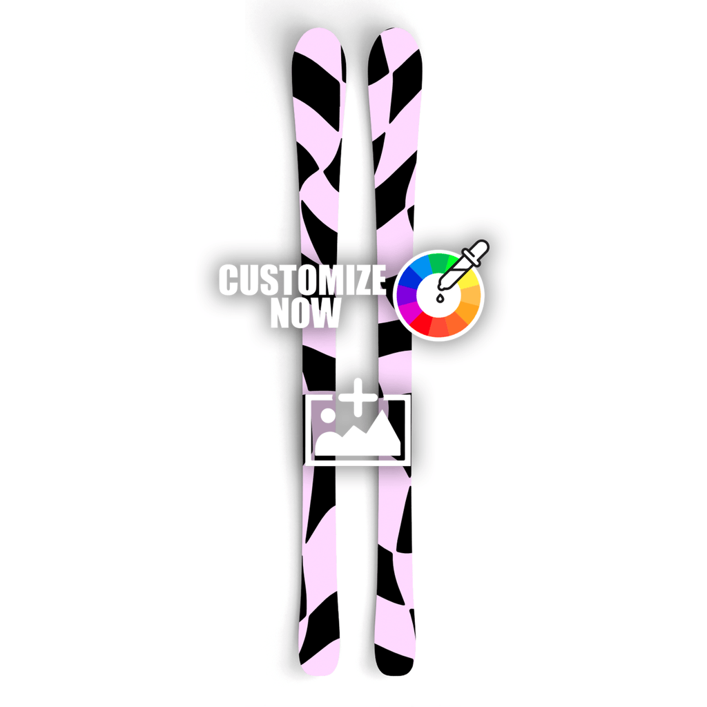 Ski Sticker im psychedelic checkerboard design