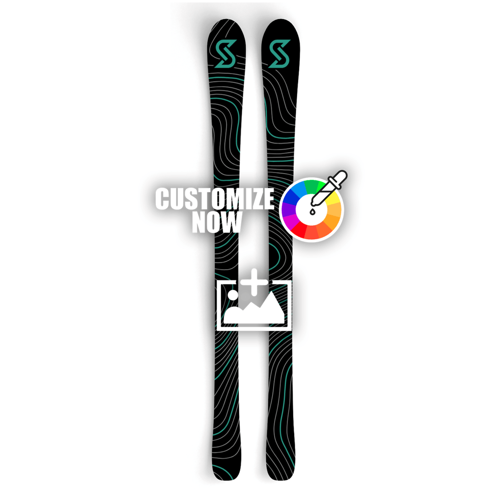 Ski Sticker im Topography map design