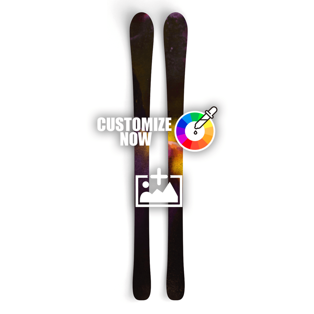 Ski Sticker im yellow galaxy design