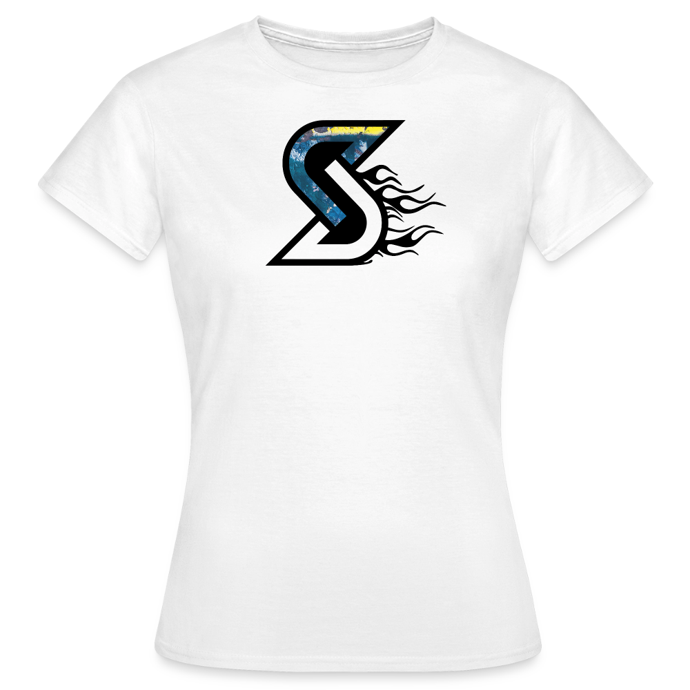 „Blue Flame“ - Damen T-Shirt - Weiß