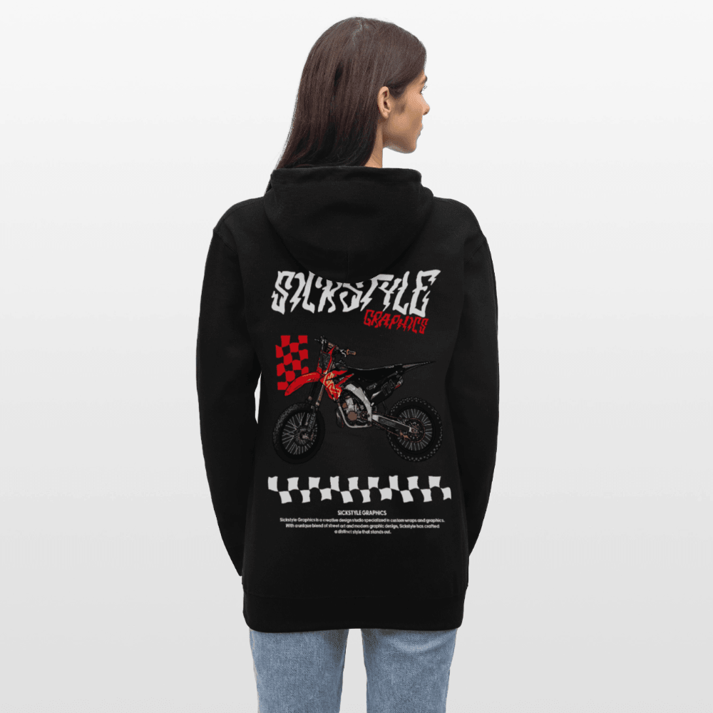 „Checkerboard CR“ - Damen Hoody - Schwarz