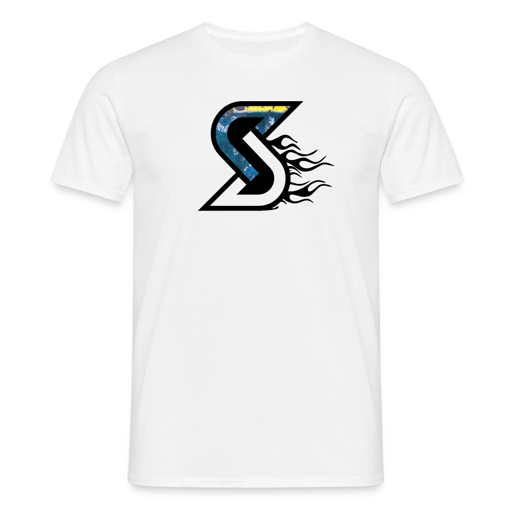 „Blue Flame“ - Herren T-Shirt - Weiß