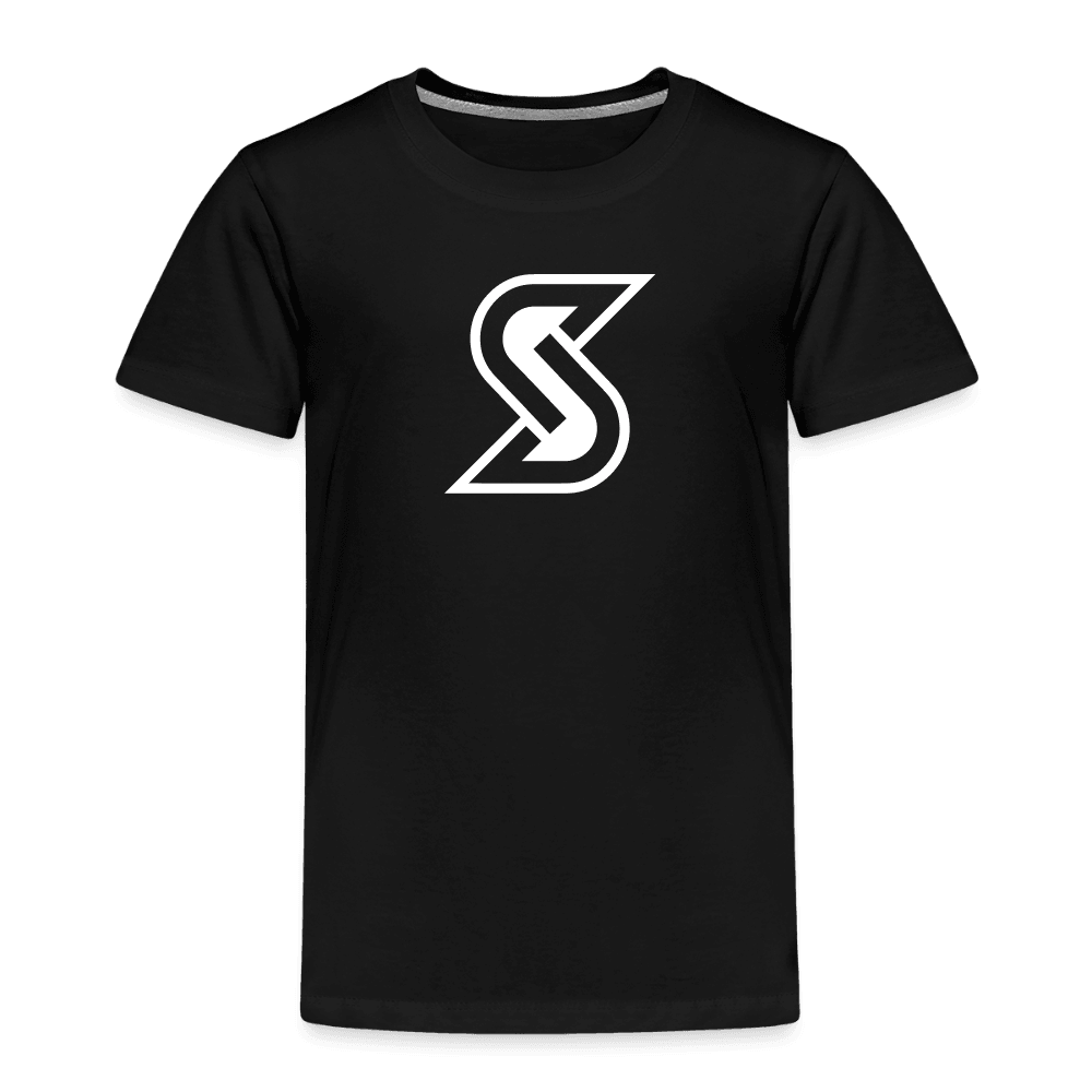 „Basic S Outline“ - Kids T-Shirt - Schwarz
