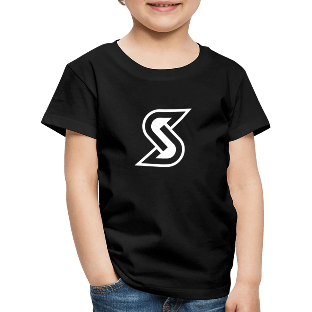 „Basic S Outline“ - Kids T-Shirt - Schwarz