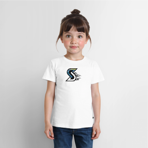 „Blue Flame“ - Kids T-Shirt - Weiß
