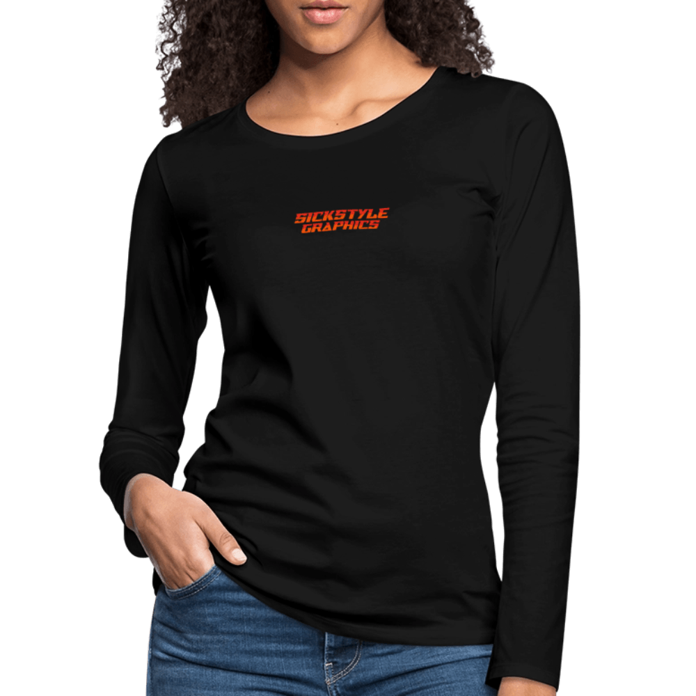 Frauen Premium Langarmshirt - Schwarz