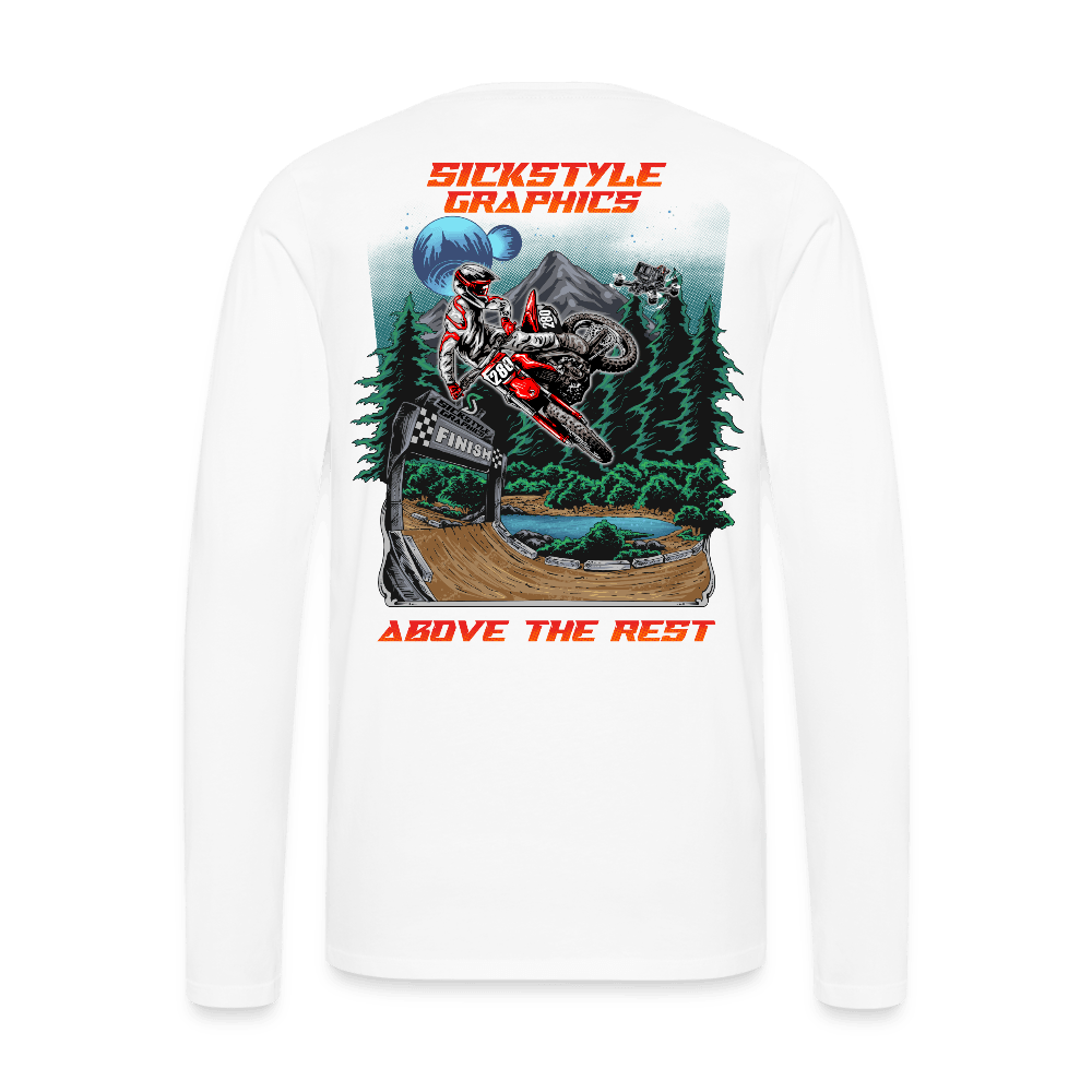 „Above the Rest“ - Herren Langarm Shirt - Weiß