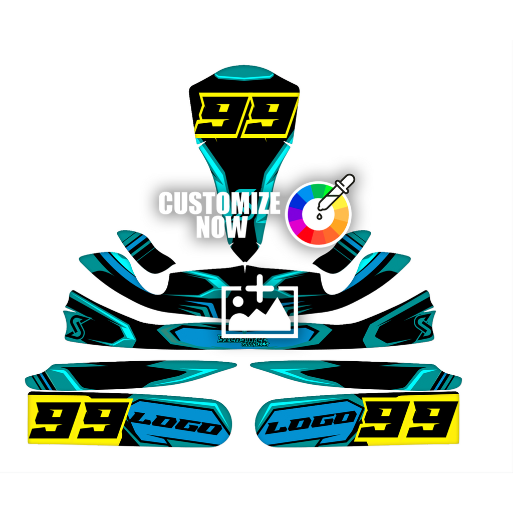 Customizable kart graphics design Lazza