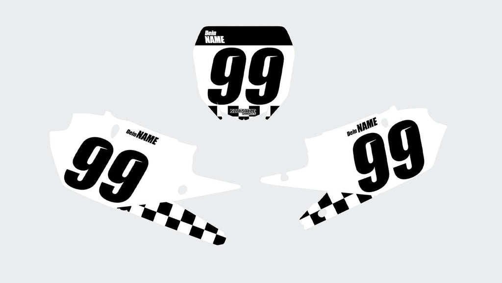Yamaha YZ-F Numberplates - Checkerboard - Sickstyle Graphics